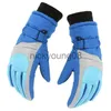 Gants à cinq doigts Gants à cinq doigts 1 paire d'hiver pour enfants épaissir chaud en plein air coupe-vent pour enfants mitaines à doigts complets imperméables pour 6-11 ans enfant x0902