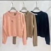 Damen Designer Strickpullover Mode Häkelbuchstaben Pullover lose T-Shirts Pullover Tops Strickpullover Damen Strickwaren Kleidung