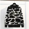 Kvinnors tröjor stor storlek casual tröja 170 kg 9xl 8xl 7xl 6xl mode stretch damer runda nacke pullover leopard tryck