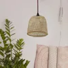 Hängelampen Bambus gewebt Kronleuchter Schirm Deckenlampe Lampenschirm Boho Outdoor Dekor Korb Hängeabdeckung Esszimmer Rustikal