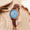 Wristwatches Gorben Blue/Red/Green/White Wood Watch Luxury Design Quartz Wristwatch Gifts For Women Fashion Casual
