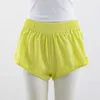 Lu Lemon Hotty Hot-Hot-Rise doublé courte 2,5 "Mesh léger Running Yoga Conseils intégrés Shorts Zipper Pocket Reflective Detail Athletic