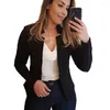 Women's Suits Autumn Winter Blazer Women Coat Cardigan Solid Color Stand Neck Outfits Outerwear Fashion Elegant Long Sleeve Woman Suit