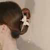 Nowy motyl Pearl Tassel metalowy zapięcie klips moda duża tylna łyżka łyżka do włosów shark w stylu spinki do włosów