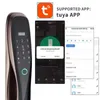 قفل الأبواب Tuya Smart Door Lock New BioMetric Parseprint Password Key IC Card Control Unlock Security WiFi Locks Electronic HKD230902