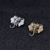 Retro Elephant Brooch Pins Fashion Crystal Rhinestone Animal Elephant Head Brooch Pins for Party Prom Lapel