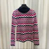 2023 Rose/Red Striped Print Women's Cardigan Brand نفس النمط السيدات للسيدات DH063