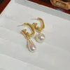 Boucles d'oreilles pendantes ROPUHOV 2023 S925 aiguille en argent asymétrique perle goutte d'eau lumière de luxe Premium baroque cadeau de gros pour les femmes