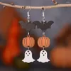 Kolczyki Dangle Halloween nietoperz dypkin duch drewniany kolczyk dla kobiet mama nastolatka biżuteria