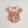 Cute Flower Infant Summer Toddler Romper Tosit Nowonarodzone dziecko Rompers Bawełny krótki rękaw Cienkie ubrania 2555