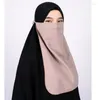 Vêtements ethniques Une couche Niqab Mousseline de soie Burqa Bonnet Voile noir Port modeste Hijab Ramadan Islamique Couverture du visage Burka Arabe Châle de prière