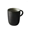 Tasses Tasse à café Tasse de poterie en céramique faite à la main de haute qualité avec poignée Style bref thé au lait Drinkware marque tasses créatives et