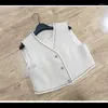 Gilets pour femmes Vestes recadrées Mélange de lin Femmes Mode Chic Vêtements Automne Celebrity Blazers Costumes Courts Manteaux sur mesure Vêtements à col en V