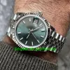 Högkvalitativa män klockor datum bara 41 mm mint grön motiv urtavlor designer 126334 116234 mäns wimbledon stål jubileum lysande safir kristall armbandsur