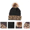 Beralar Örme Şapka Sıcak Açık Tedarik Hassas Kış Dekoratif Beanie Leopard Dekorasyon