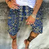 Pantaloncini da uomo 3D Summer Fashion Pantaloni da spiaggia hawaiani con coulisse in vita larghi S-6XL Tema fiore dorato