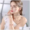 Pendant Fashion Earring Armband Halsband Fyra Leaf Clover Lucky Set Women Bridal Jewelry Set Drop Delivery DHSYB