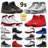 2024 9S Fire Red Basketball Shoes 9S Light Olive Concord Chile Red Bred Patent White Gym Red Sneakers trainers with box