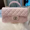 2023 Nowy styl CF Mini Sheepskin Bag w torbie klasyczne na ramię Crossbody Pakiet Sprzęgło Luksusowa marka Bagów Messenger Torba do makijażu