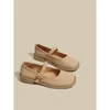 Sandaler Pure Color French Vintage Shoes Women Korean Style Buckle Sweet Flats Kvinnlig Designer Casual 2023 Summer