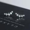 スタッドイヤリングToyoosky S925 Sterling Silver Simple Curved Diamonds Ear Studs Insスタイルデザインセンス女性パーティーのエレガントなジュエリー