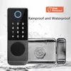 Fechaduras de porta ao ar livre à prova dwaterproof água dupla impressão digital bloqueio tuya wifi inteligente fechadura da porta senha digital cartão ic keyless entrar electr