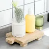 Wood Pedestal Stand Riser Wood Footed Tray for Bathroom Home Kitchen Sink Holder Wooden Soap Holder for Bottles Plant Makeup Tissues Candles Guest Jewelry Soap