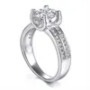 클러스터 링 LESF 1.2 Moissanite 925 여성 약혼 웨딩 밴드를위한 실버 링 Fine Jewelry