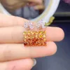 Серьги FS Natural Tourmaline/Citrine/Garnet Square S925 Серебряное серебряное серебряное шарм