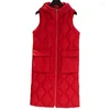 Women's Vests Ladies Spring Female Autumn Down Red Waistcoat Women Thick Abajo Vest Lady Warm Doudou Parkas Chaqueta