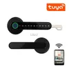 Door Locks Tuya Smartlife APP Bluetooth-compatible Remote Control Smart Fingerprint Biometrics Lock For Indoor Wooden Metal Door HKD230902