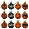 Deko-Objekte, Figuren, 12 Stück, Mini-Halloween-Baumkugeln, glitzernd, 6 cm, Party-Dekoration, Ornamente, Kunststoffkugel, Heimbedarf 230901