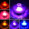 Decorative Objects Figurines LED Halloween Witch Pot Smoke Machine Fountain Fogger Fog Maker Water Color Changing Decoration Party Prop 230901