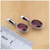 Earrings Necklace Natural 925 Sterling Sier Jewelry Red Birthstone Charm Sets Women Earrings/Pendant/Necklace/Ring/Bracelets T055 J190 Dhi0R