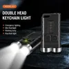 Torches Nouveau mini porte-clés fluorescent avec lumières latérales lampe de poche forte TYPE-C charge étanche veilleuse multifonctionnelle HKD230902
