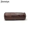 Evening Bags JIEROTYX Vintage Kiss Lock Handbags for Women Oil Leather Clutch Satchel Purse Tote Shoulder Black Red 230901