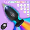 Anal Toys LED Light Plug Vibrator Butt Plugs Stimulator Masturbator Remote Control Prostate Massager Sex Toy For Men Gay Unisex 230901