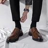ارتداء أحذية منتصف الكعب الرجال أوكسفورد براءة اختراع جلدية بريطانية للرجال المكتب الرسمي الدانتيل الأسود