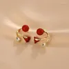 Ohrstecker Mode Rote Rose Strass Für Frauen Französisch Licht Luxus Perle Blumen Ohrring Braut Hochzeit Schmuck