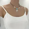 Pendentif Colliers Boho Style Ethnique Vintage Rond Pour Femmes Creative Faux Turquoise Perlé Cordon En Cuir Bijoux De Fête