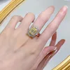 Cluster Rings Spring Qiaoer Luxury 925 Sterling Silver 6 9mm Emerald Cut High Carbon Diamonds Wedding Engagement Women Fine Jewelry Gift