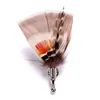 Brooches Classic Colorful Feather Brooch Lapel Pin Wedding Corsage Jewelry Luxury Pins And Hat Suit Shirt Men Accessories