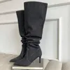 Kowbojowe buty kowbojskie streetowe buty damskie Niebieskie jeansowe obcasy buty w połowie koralowców zapatos de mujer dla dziewcząt butów imprezowych