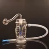 Vente en gros 4X crâne narguilé verre brûleur à mazout Bong plates-formes pétrolières conduites d'eau Bongs petite conduite d'eau Dab Rig cendrier tuyau de fumée avec tuyau et tuyau de brûleur à mazout en verre mâle