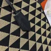 Kadınlar Çanta Tasarımcısı Tote Çanta Üçgen Symbole Jacquard Kumaş Çantalar Büyük Kılıf Tasarımcıları Omuz Çantaları Çapraz Vücut Çantalar