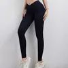 Leggings pour femmes AQEK Pantalons de yoga V Taille Fil Fitness Élastique Nude Sports Collants Hip Lift Automne Gym Vêtements d'entraînement