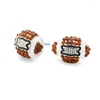 Ohrstecker, exquisiter Rugby-Stil, für Damen, glänzender Strass-Fußball-Schmuck, Geschenk