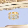 Bagues de cluster Foydjew Italien Vintage Craft Bijoux de luxe Incrusté Zircon Bicolore Golden Banquet Party Bague réglable pour les femmes