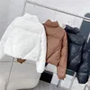 Jaqueta curta para baixo das mulheres inverno puffer jaquetas moda triangular grosso outwear casacos colete downs blusão parkas sml