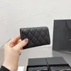 Dames Caviar CC Designer Wallet Leather Wallets Coin Purse Credit Slot Mini Skinny Black Card Top Zip Coin Pouch met ID -houder S